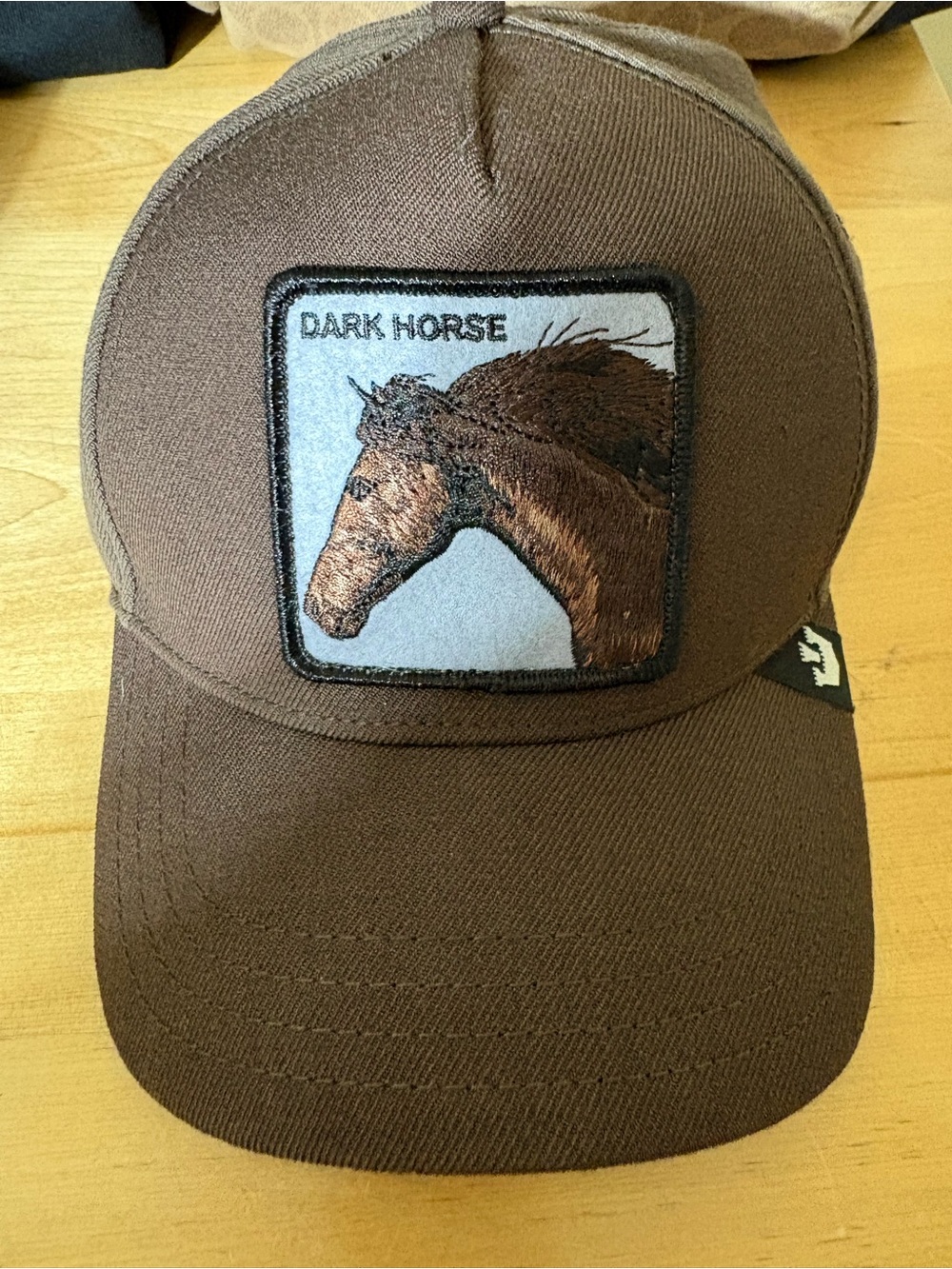 Dark Horse Brown Trucker Hat with Horse Patch